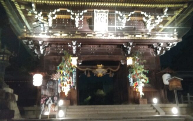 北野天満宮　御手洗川足つけ燈明神事